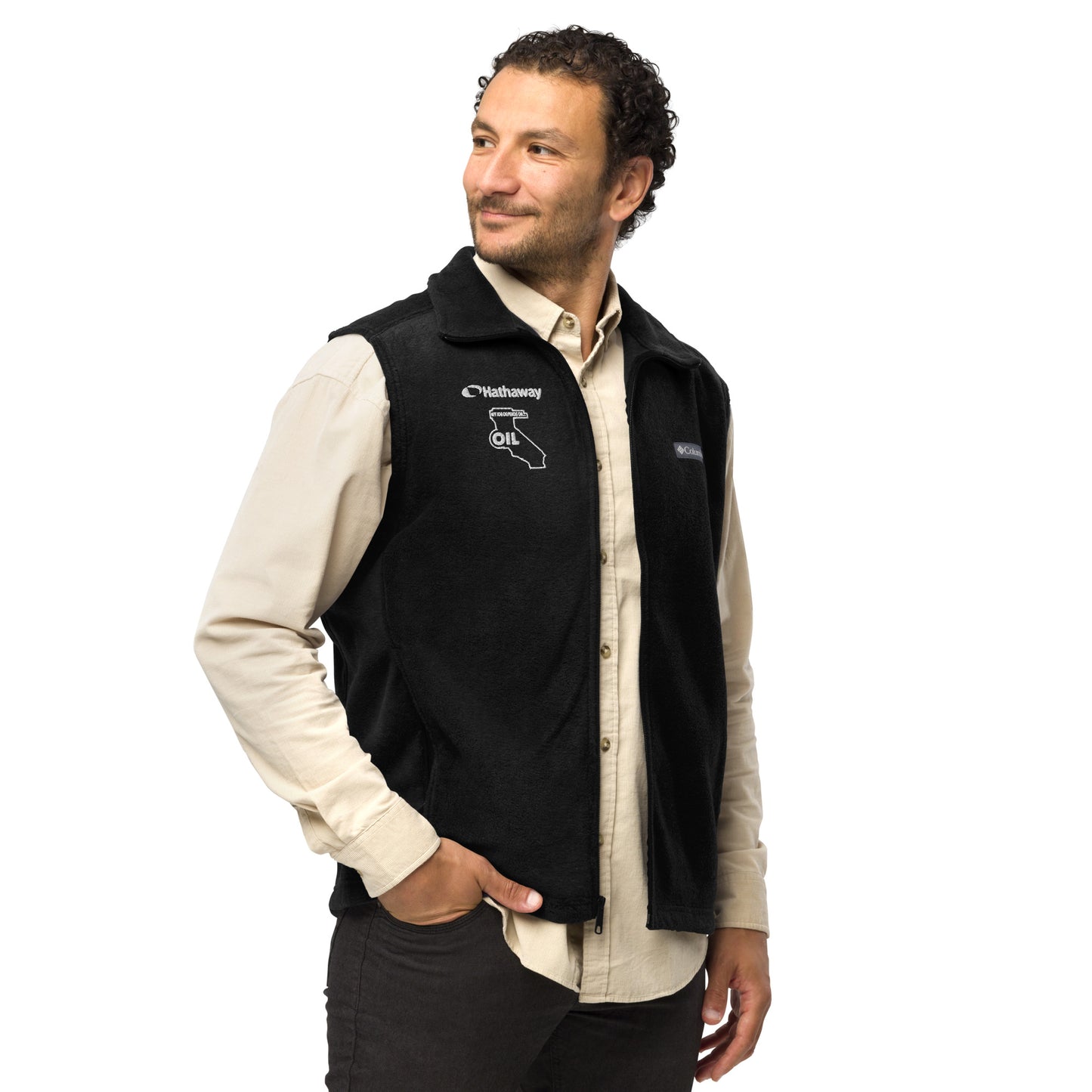 Hathaway -  Men's My Job Depends on Oil  Columbia fleece vest